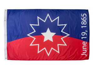 Juneteenth Flag with Header and Grommets
