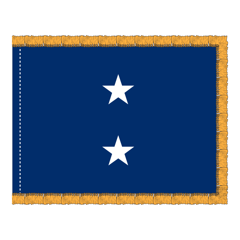 3x4 ft 2 Star Navy Admiral Blue Field White Star Flag (PHF)