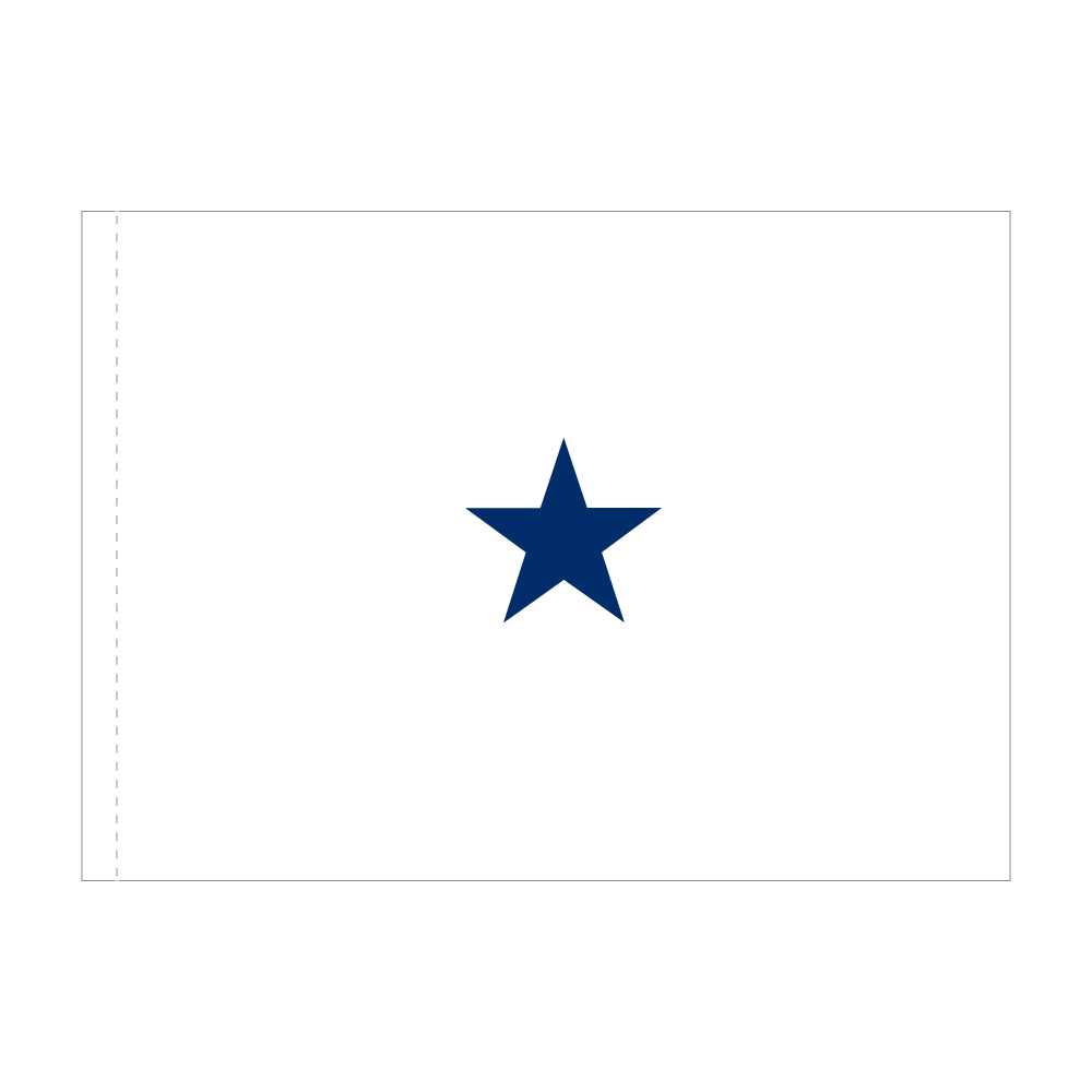 3x4 ft 1 Star Navy Admiral White Field Blue Star Flag (PH)