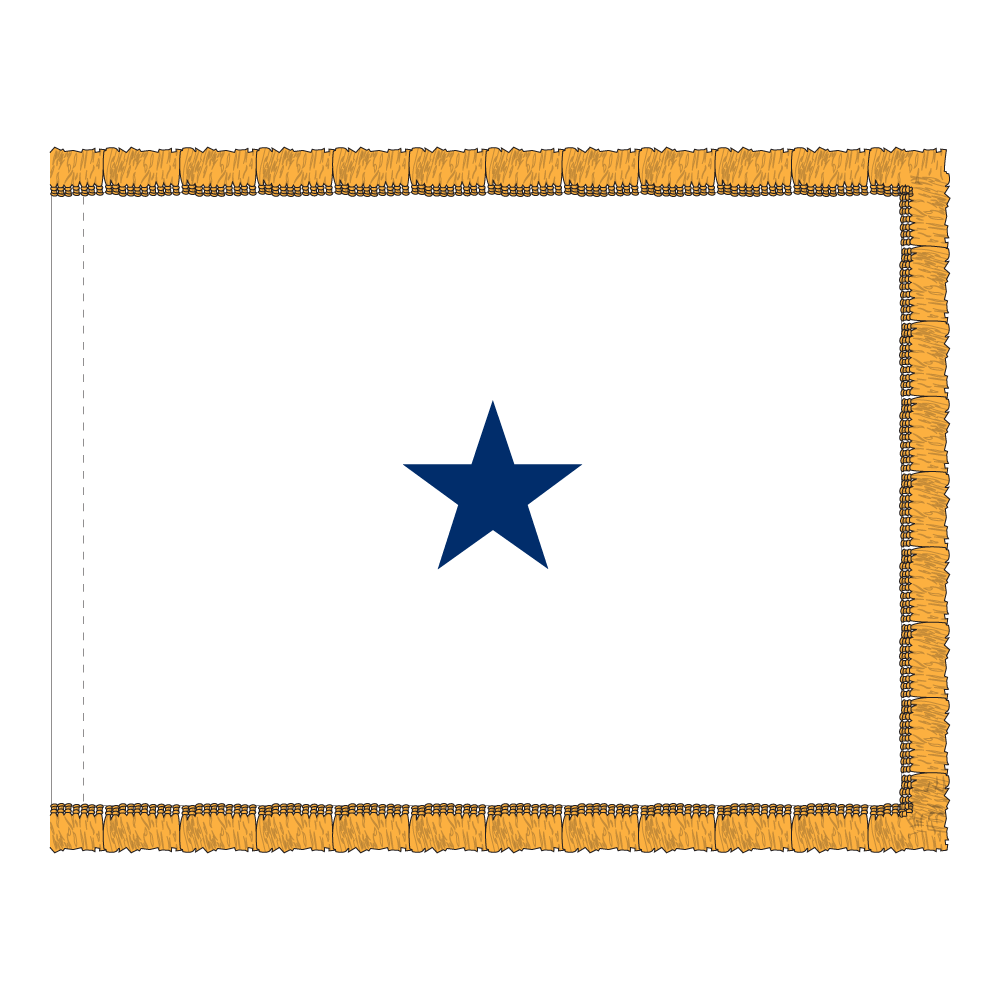 3x4 ft 1 Star Navy Admiral White Field Blue Stars Flag (PHF)