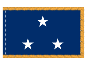 3x5 ft 3 Star Navy Admiral Blue Field White Stars Flag (PHF)