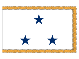 3x5 ft 3 Star Navy Admiral White Field Blue Stars Flag (PHF)