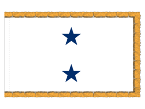 3x5 ft 2 Star Navy Admiral White Field Blue Stars Flag (PHF)